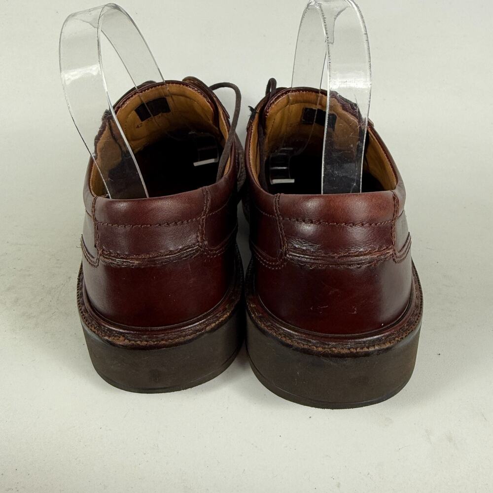 Ecco Austin Oxford Men's 8.5 Maroon Leather Apron Toe Lace-Up Low Top Block Heel - Picture 7 of 10